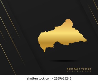 Central African map of gold gradient style vector Illustration.