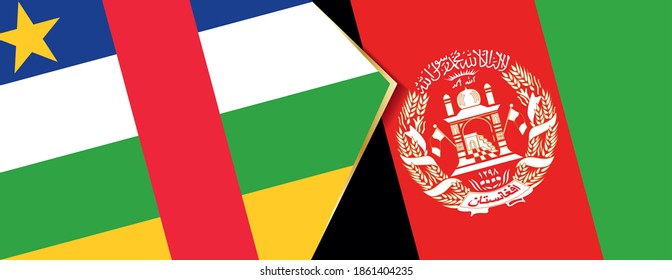 Central African Republic and Afghanistan flags, two vector flags symbol of relationship or confrontation.