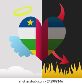 Central African Republic background of a heart half demon half angel