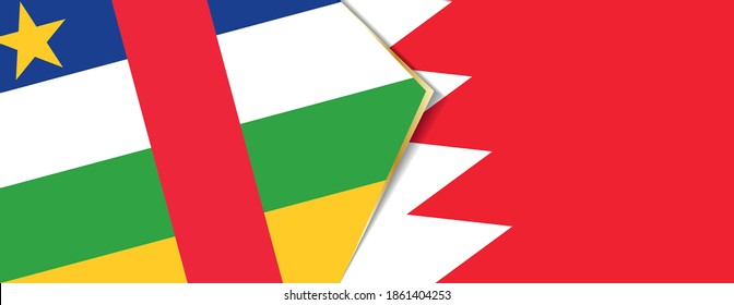 Central African Republic and Bahrain flags, two vector flags symbol of relationship or confrontation.