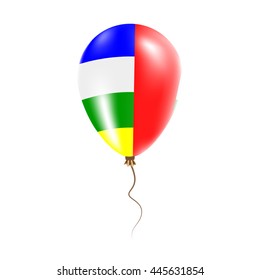 Central African Republic balloon with flag. Bright Air Ballon in the Country National Colors. Country Flag Rubber Balloon. Vector Illustration.