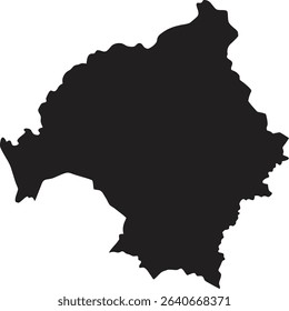 Central African Republic black map silhouette vector style with white background