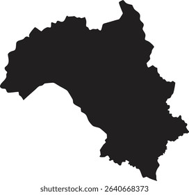Central African Republic black map silhouette vector style with white background