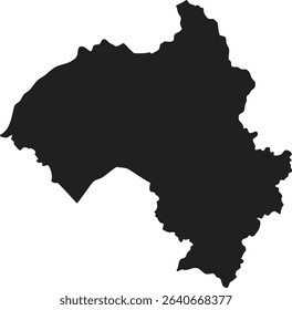 Central African Republic black map silhouette vector style with white background