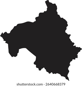 Central African Republic black map silhouette vector style with white background