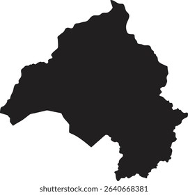 Central African Republic black map silhouette vector style with white background