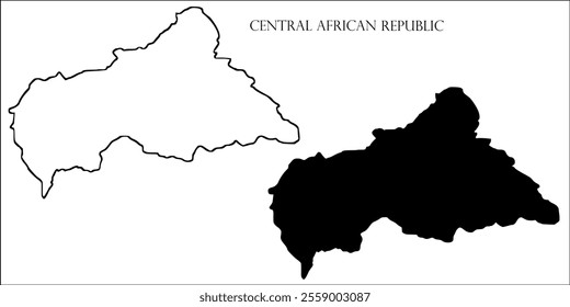 Central African Republic Blank Map, Central African Republic Map Outline Vector Images