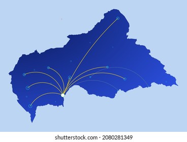 Concept Map der Zentralafrikanischen Republik, Illustration der Zentralafrikanischen Republik für Internet oder Innovation oder Technologie. Die Datei eignet sich für die digitale Bearbeitung und Drucke aller Größen.