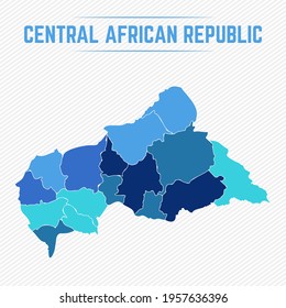 Central African Republic Detailed Map With Cities