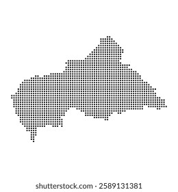 Central African Republic Dot Halftone Map. Africa Continent Country Map