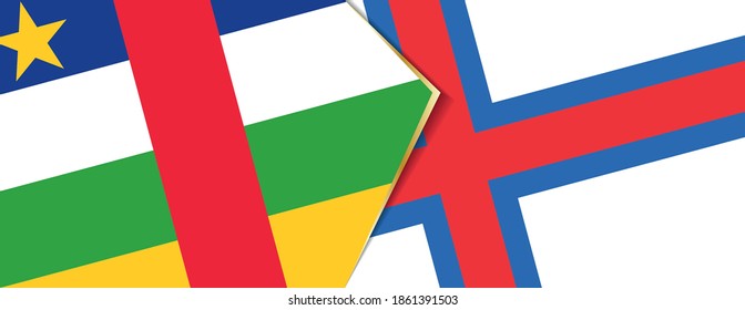 Central African Republic and Faroe Islands flags, two vector flags symbol of relationship or confrontation.