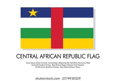 Central African Republic flag banner Central African Republic flag with white background illustration design Central African Republic independence day banner design 