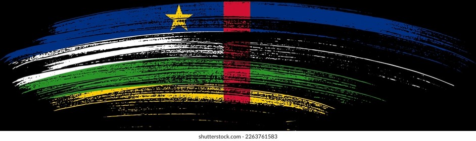 Central African Republic flag with brush paint textured isolated  on png or transparent background