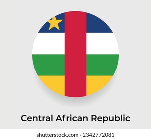 Central African Republic flag bubble circle round shape icon vector illustration