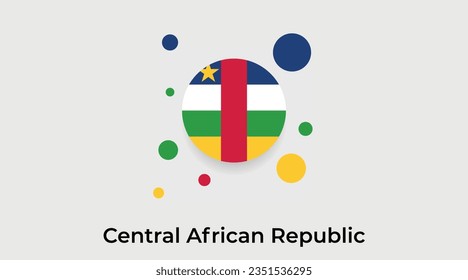 Flaggenblase der Zentralafrikanischen Republik kreisförmig um das Symbol bunter Vektorgrafik