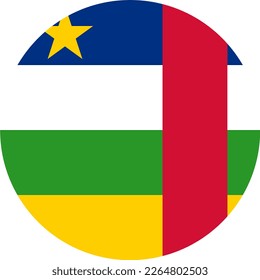 Central African Republic  flag button on white background