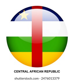 CENTRAL AFRICAN REPUBLIC flag button on white background