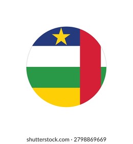  Central African Republic Flag Circle Icon Symbol Isolated on Background