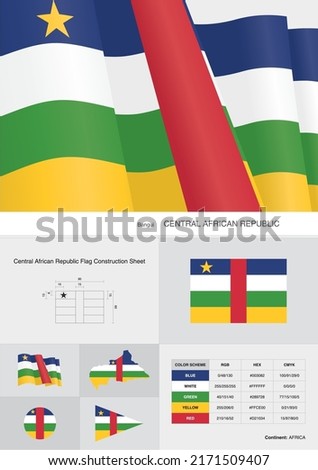 central african republic flag constuction sheet vector