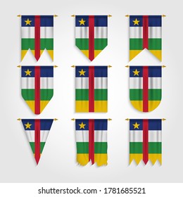 Central African Republic flag in different shapes, Flag of Central Republic in various shapes