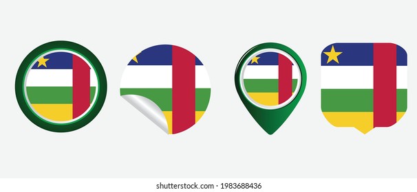 Central African Republic flag. flat icon symbol vector illustration
