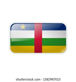 Central African Republic flag in the form of glossy button can be used for independence day or other events isolated on white background. vector design illustration EPS 10