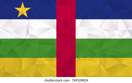 Central African Republic flag - geometric rumpled triangular low poly style gradient graphic, polygonal design for your. Vector illustration eps 10.