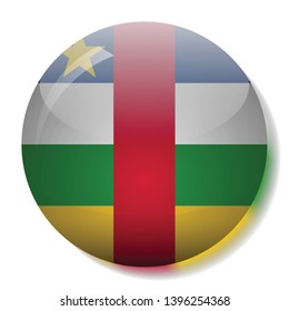 Central African Republic flag glass button vector illustration