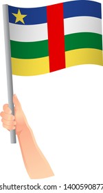Central African Republic flag in hand icon