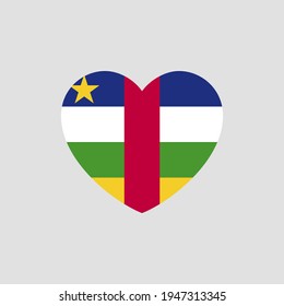 Central African Republic flag in heart shape vector love CAR