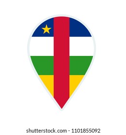 Central African Republic flag icon. Travel icon. Travel destination of Central African Republic. Central African Republic badge. Flag badge.
