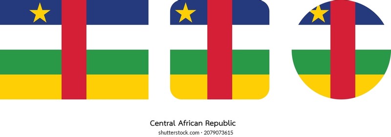 Juego de iconos de la bandera de la república centroafricana. colección de iconos