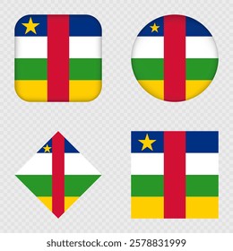 Central African Republic Flag Icons Pack. Vector illustration.