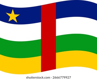 Ilustrador de bandera de República Centroafricana Banderas de país símbolo nación ondeando icono