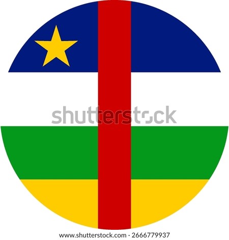 Central African Republic flag illustrator country flags round symbol nation  circular flags