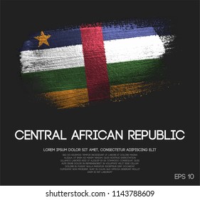 Central African Republic Flag Made of Glitter Sparkle Brush Paint Vector