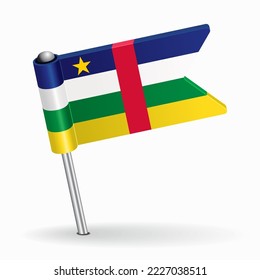 Central African Republic flag map pointer layout. Vector illustration.