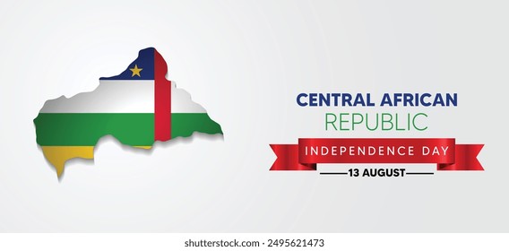 Central African Republic flag map Independence Day vector poster