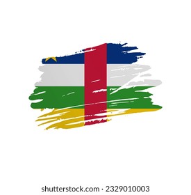 Central African Republic flag - nation vector country flag trextured in grunge scratchy brush stroke.