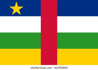 Central African Republic flag. National Central African Republic flag. Vector illustration. EPS10.