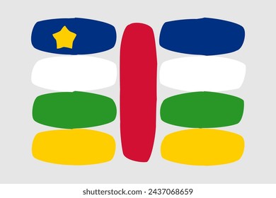 Central African Republic flag - painted design vector illustration. Vector brush style