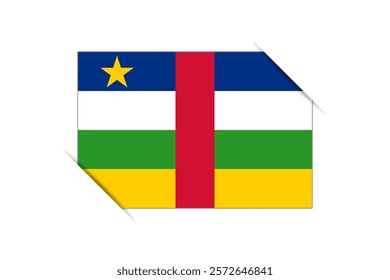 Central African Republic flag - rectangle colorful flag representing a country cultural identity and heritage. The essence of national pride and unity. Attached by the corners in a paper album