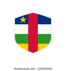 Central African Republic flag. Central African Republic shield flag.