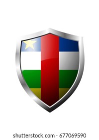 Central African Republic flag Shield sign vector