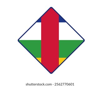 Central African Republic flag square shaped. vector