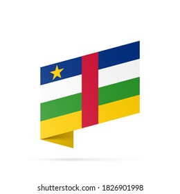 Staatssymbol der Zentralafrikanischen Republik einzeln auf nationalem Hintergrund. Grußkarte Nationaler Unabhängigkeitstag Zentralafrikanische Republik. Illustration Banner realistische Staatsflagge der CAR.