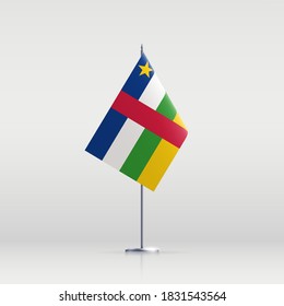 Central African Republic flag state symbol isolated on background national banner. Greeting card National Independence Day Central African Republic. Illustration banner realistic state flag of CAR.