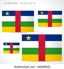 Central African Republic flag template | vector symbol design | color red white blue green and yellow | icon set