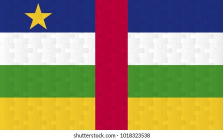Central African Republic Flag. Vector image of Central African Republic Flag 144 pieces of jigsaw puzzles Vector eps 10 illustration.