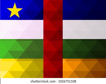 Central African Republic Flag vector illustration. Central African Republic Flag. National Flag of Central African Republic . Mosaic flag. Vector